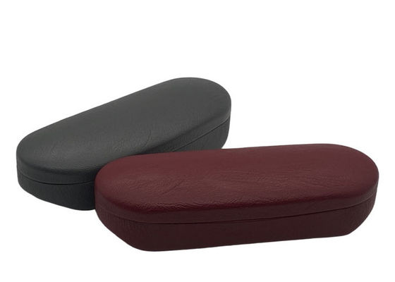 Red Durable Clamshell Metal Eyeglass Case Fancy Shape