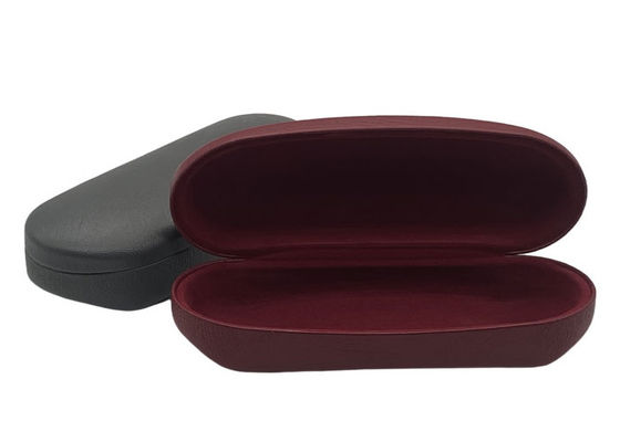 Red Durable Clamshell Metal Eyeglass Case Fancy Shape