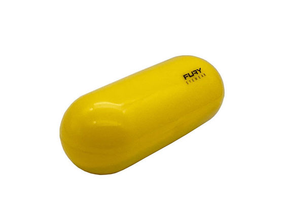 Yellow Cylinder Plastic Glasses Case Embossed Logo Effect