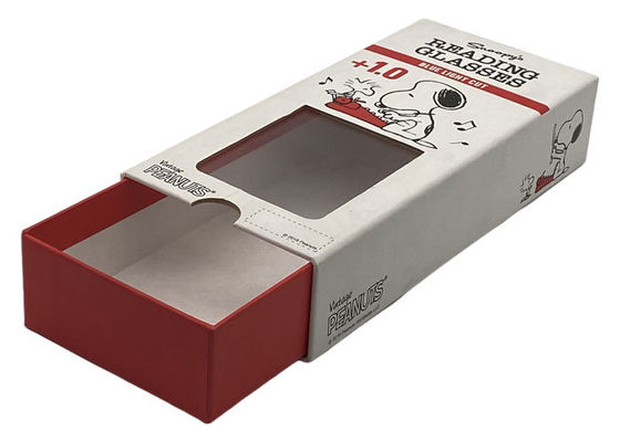 Personalized 18.3cm Paper Glasses Case With Window Cardboard Sunglasses Box
