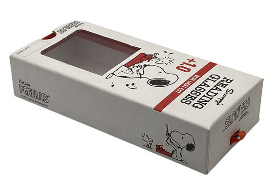 Personalized 18.3cm Paper Glasses Case With Window Cardboard Sunglasses Box