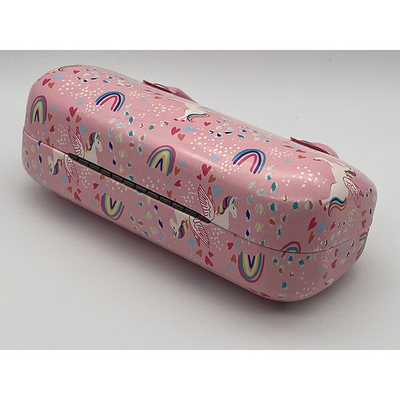 Fashion Oem Logo Metal Glasses Case Portable Custom Girl Cute Pink With Handle