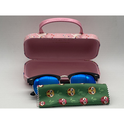 Fashion Oem Logo Metal Glasses Case Portable Custom Girl Cute Pink With Handle