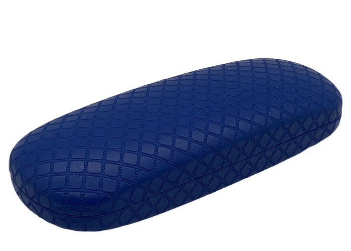 Woven Pattern Leather Wrapped Metal Eyeglass Case