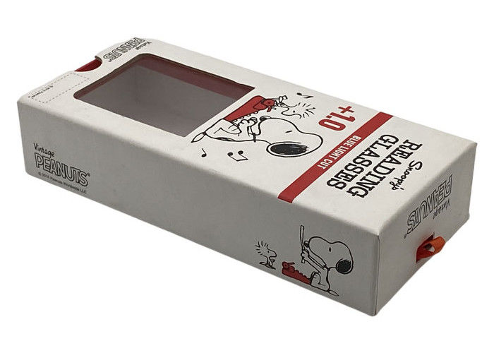 Personalized 18.3cm Paper Glasses Case With Window Cardboard Sunglasses Box